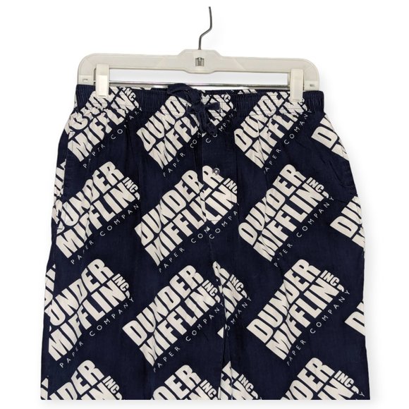 The Office Dunder Mifflin Navy & White Pull On Lounge Pants Size Medium - Picture 2 of 11